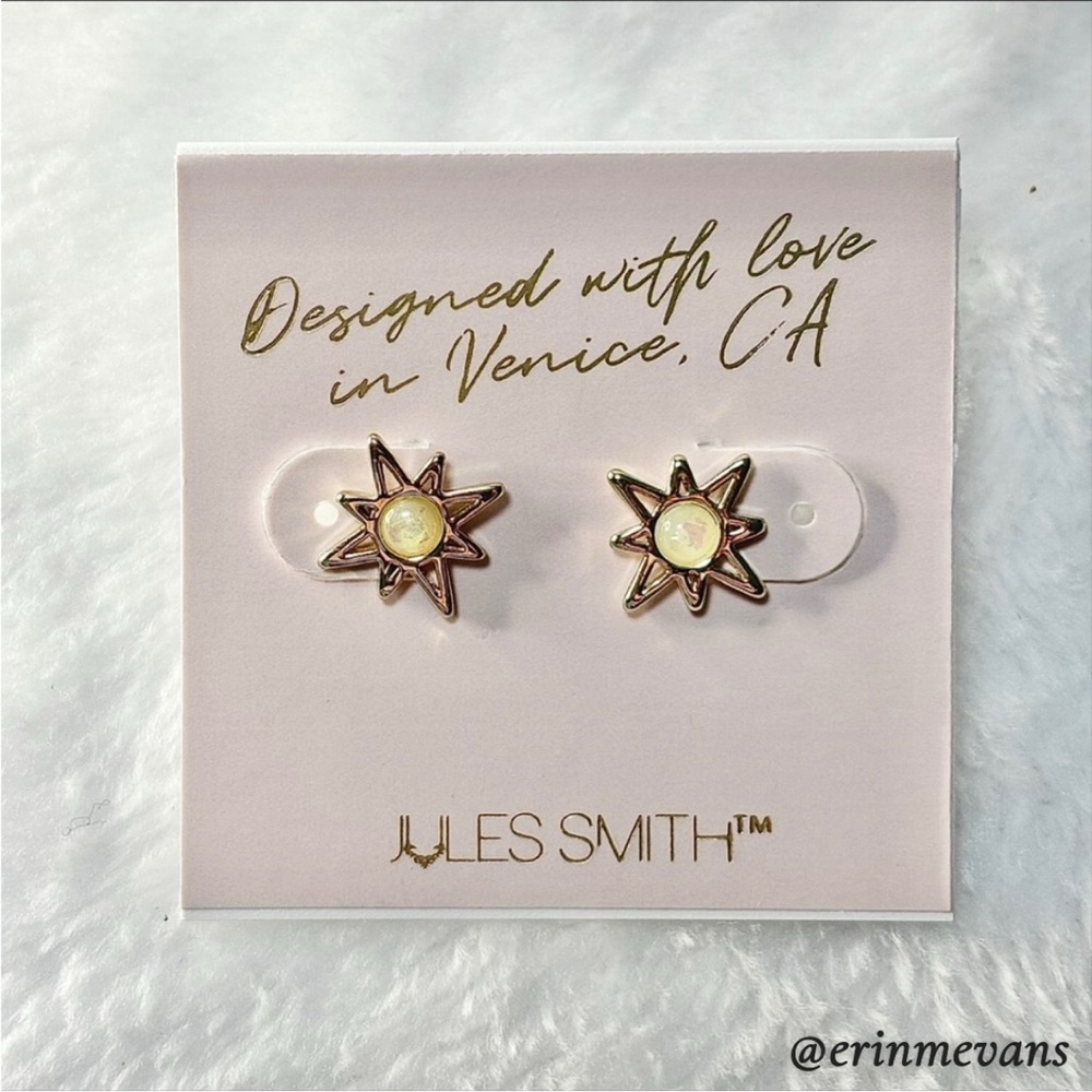 Jules Smith 14K Gold Opal Earrings Inner Goddess New